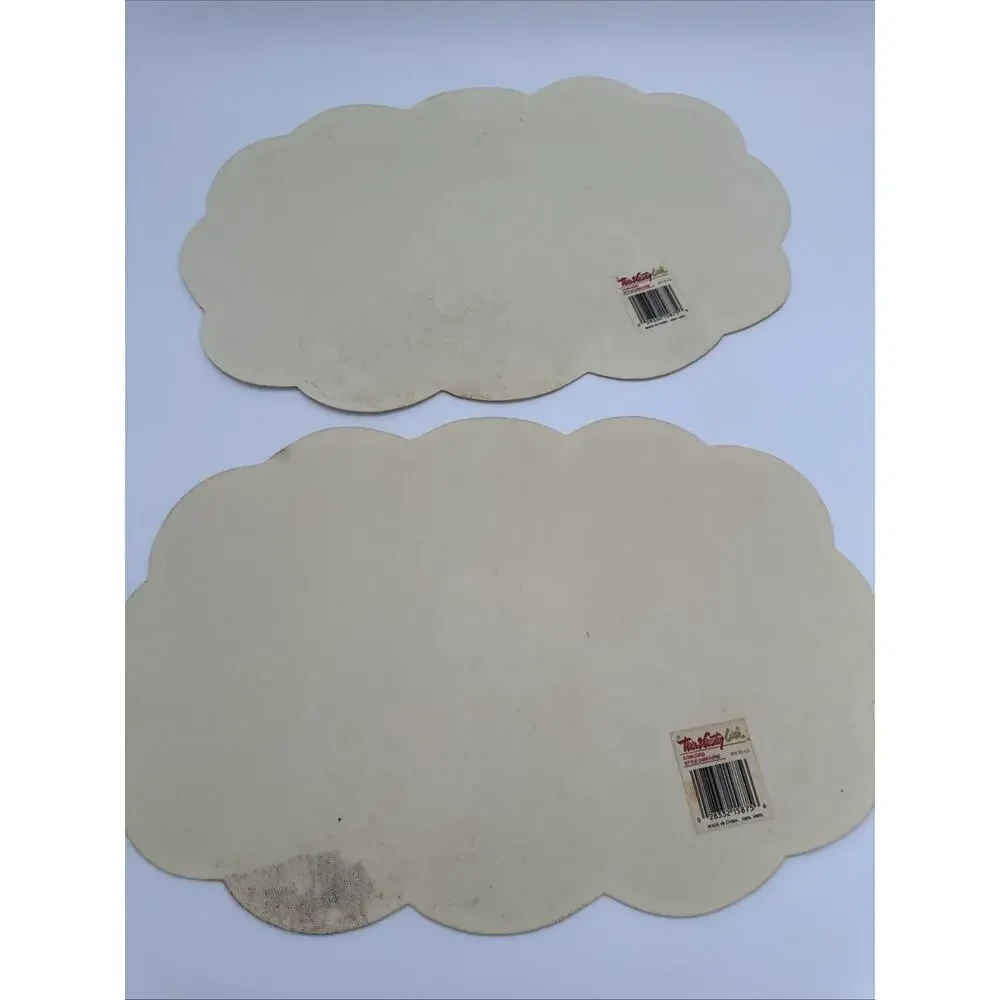 4 Vintage Town & Country Vinyl Foam Backed Placemat Floral Green, Roses